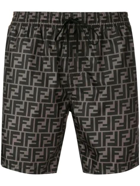 black fendi swim shorts